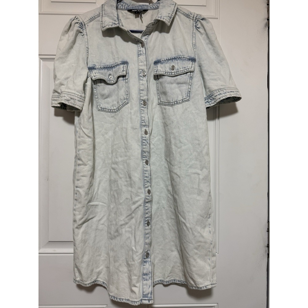 DKNY Jeans Women's Denim‎ Shirt Dress Size Medium Light wash